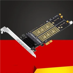 Add On Cards PCIe To M2 NVME Adapter Card PCIe X1 2Port NVME M Key SSD Converter M.2 PCI Express X1 Adapter Expansion Card Riser
