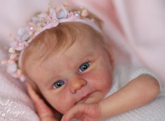 NPK 18-Zoll-Reborn-Puppenbausatz Ayla DIY unvollendete unbemalte Neugeborene Größe mit Stoffkörper für Sammler und Bastler