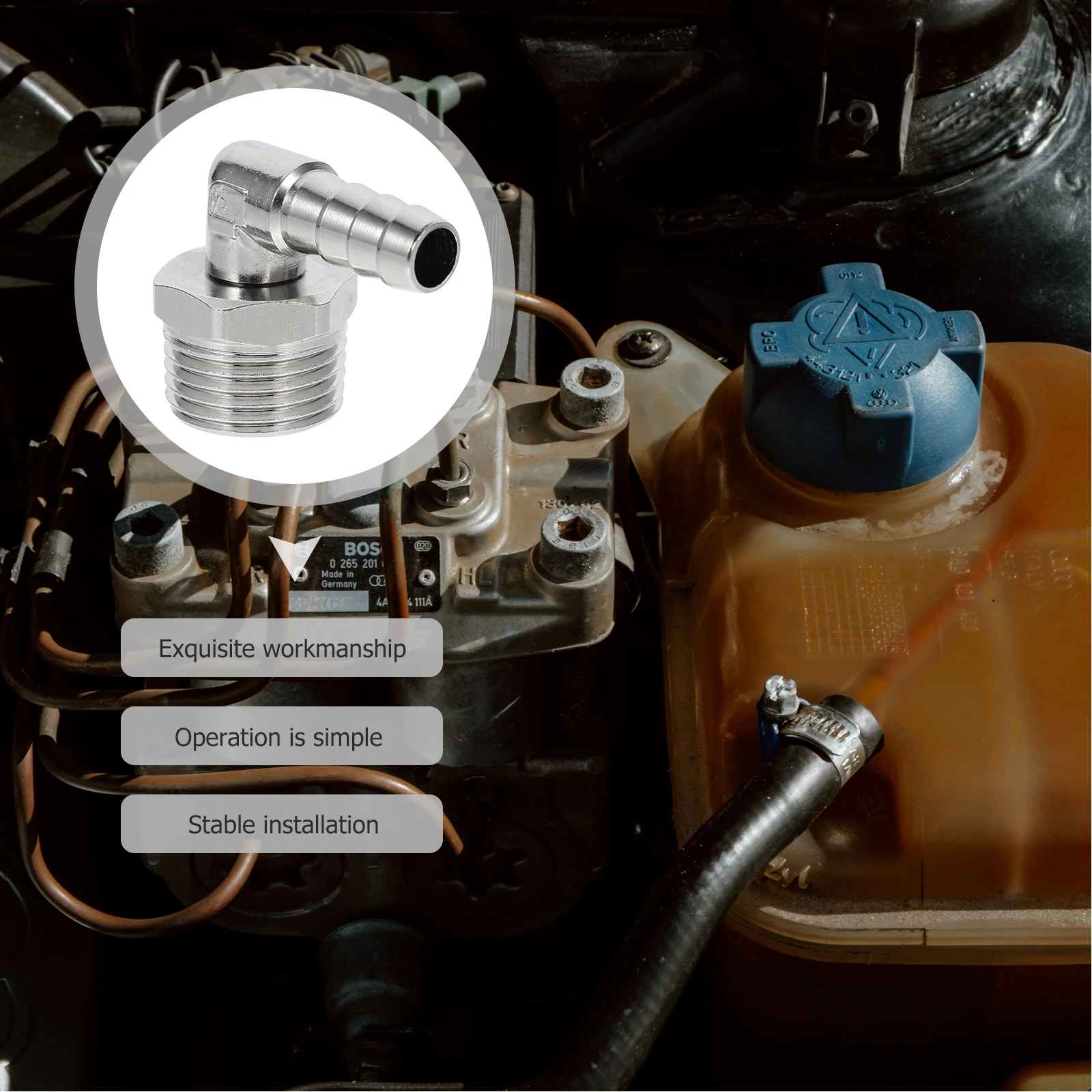 

Rotating Silicone Tube Joint Hose Connector Fittings Air Compressor Connectors Right Angle Nickel Plated Copper High Pressure
