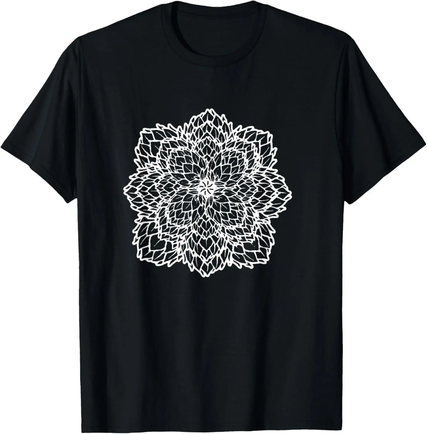 Hops Mandala - Beer Lover Kaleidoscope Fractal Graphic T-Shirt