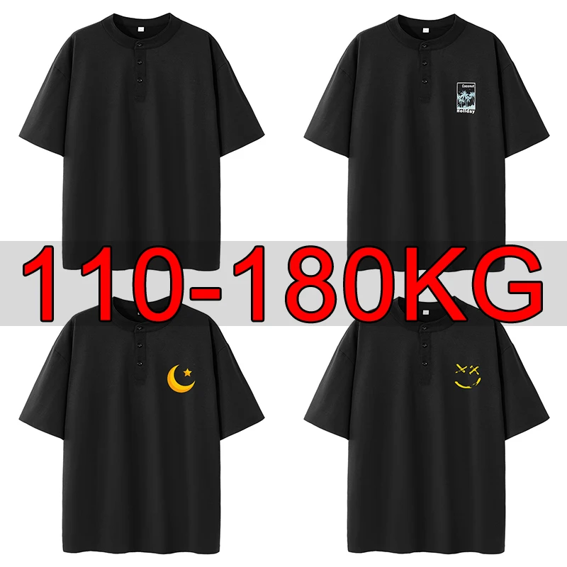 Men Plus Size POLO Shirt Summer Short-sleeve Black T Shirt 6XL 7XL Oversize Loose Fit Graphic T Shirts Big Size Top Men Clothing