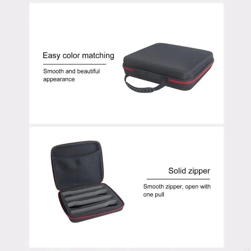 Portable Carry Case Organiser Shockproof Travel Storage Bag with Internal Mesh Pocket for Four Microphones N0HC