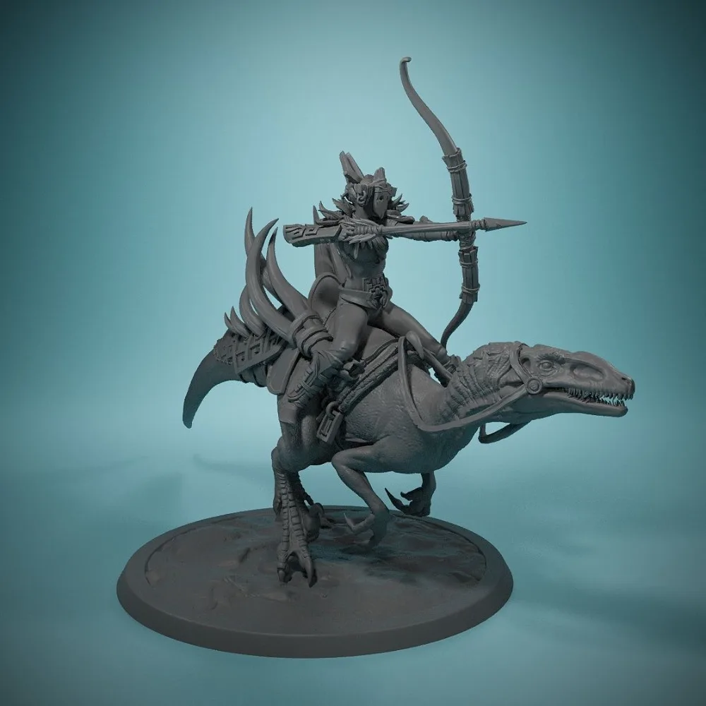 65mm Dragon Knight Archer Warrior Board Game Piece Model Resin Figurines DIY Coloring and Self-assembly Miniature
