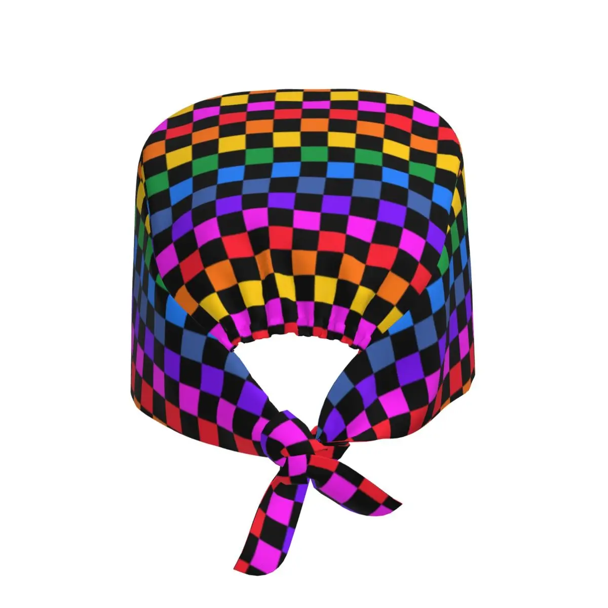 Adjustable Rainbow Checkers Checkerboard Working Hat Women Men Scrub Caps Scrub Nursing Doctor Surgeon Cap for Nurse