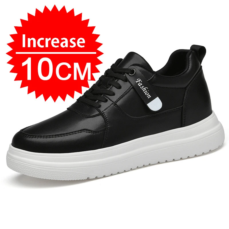 Men's sports height-increasing shoes new inner height-increasing black shoes genuine leather invisible height-increasing sports