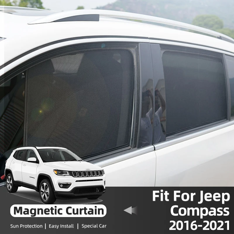 

For JEEP Compass MP 2017-2023 Car Sunshade Magnetic Front Windshield Frame Curtain Rear Side Window Sun Shades Visor