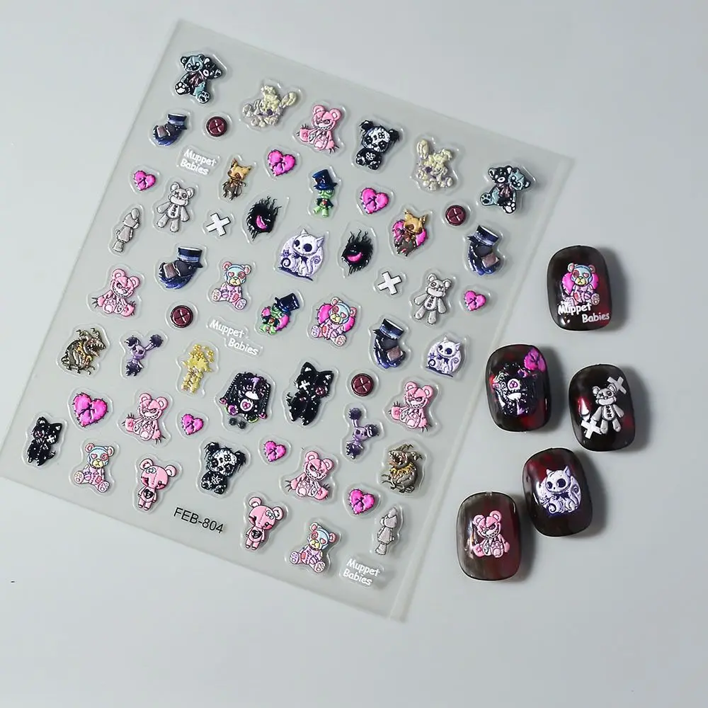 DIY Nail Stickers Fashion Self Adhesive Nail Art Supplies Nail Art Decorations Animal Design Cute Manicure Accessories Girls