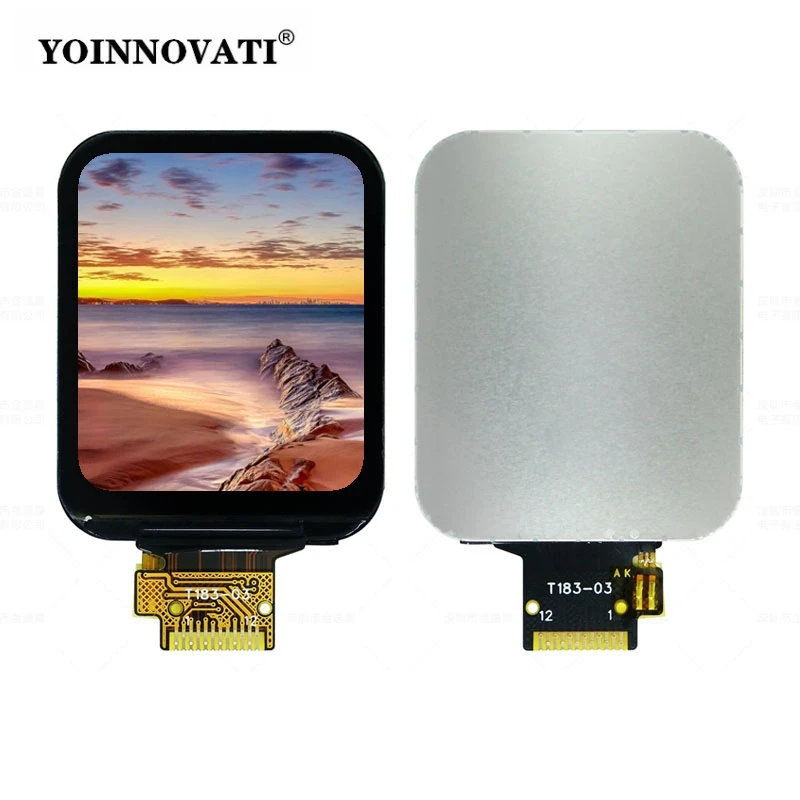 1.83 Inch IPS TFT LCD Display Screen ST7789 240x284 SPI Round Corner Screen Full View 12Pin Solder Pads Color Screen LCD Module