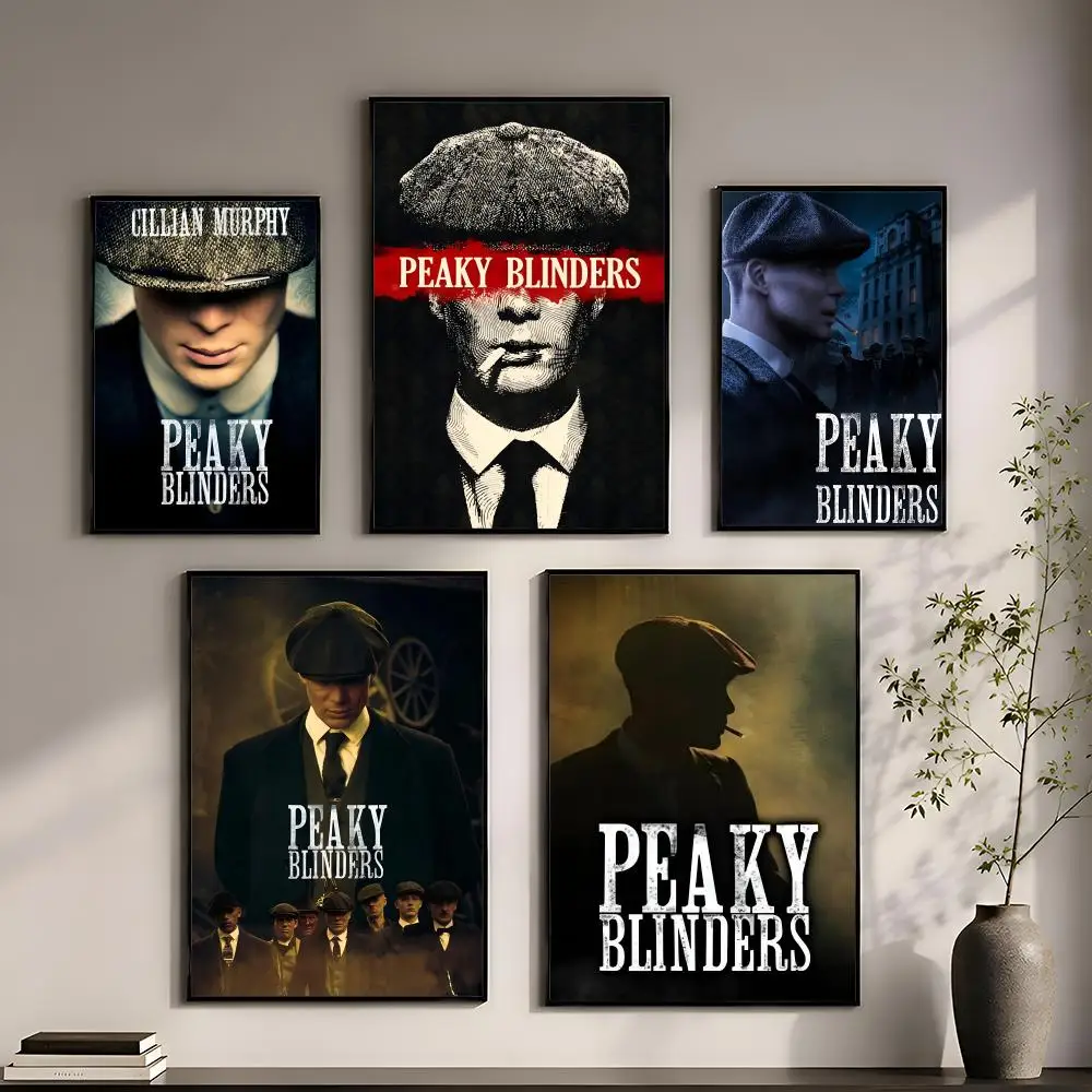 Cool P-Peaky Blinders TV Play Poster Perfect Sticker Self Adhesive for Office Home Theater Wall Art Decor Fancy Gift