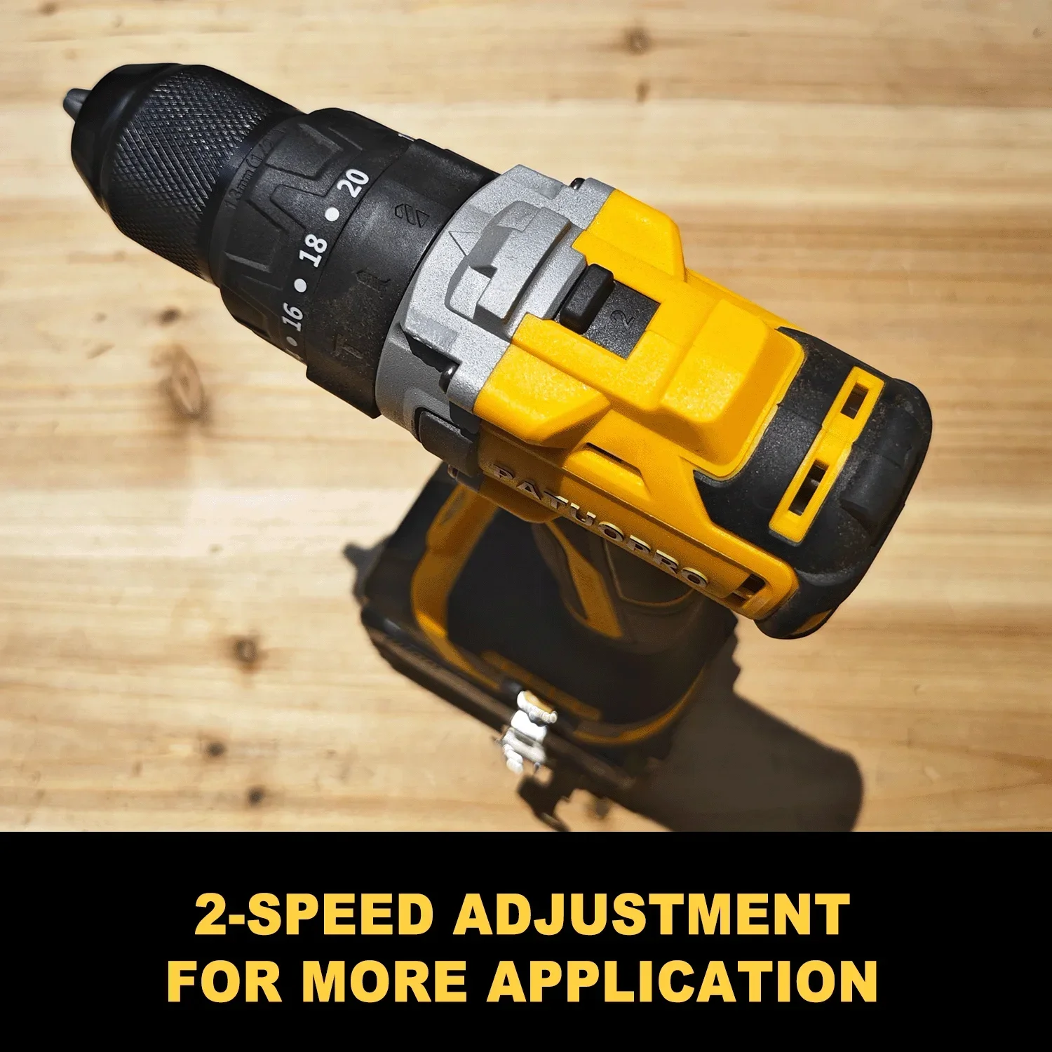 20V Brushless Electric Hammer Drill Cordless 13mm Power Impact Drill Ice Screwdriver 4.0Ah Battery for Wood Metal Concrete