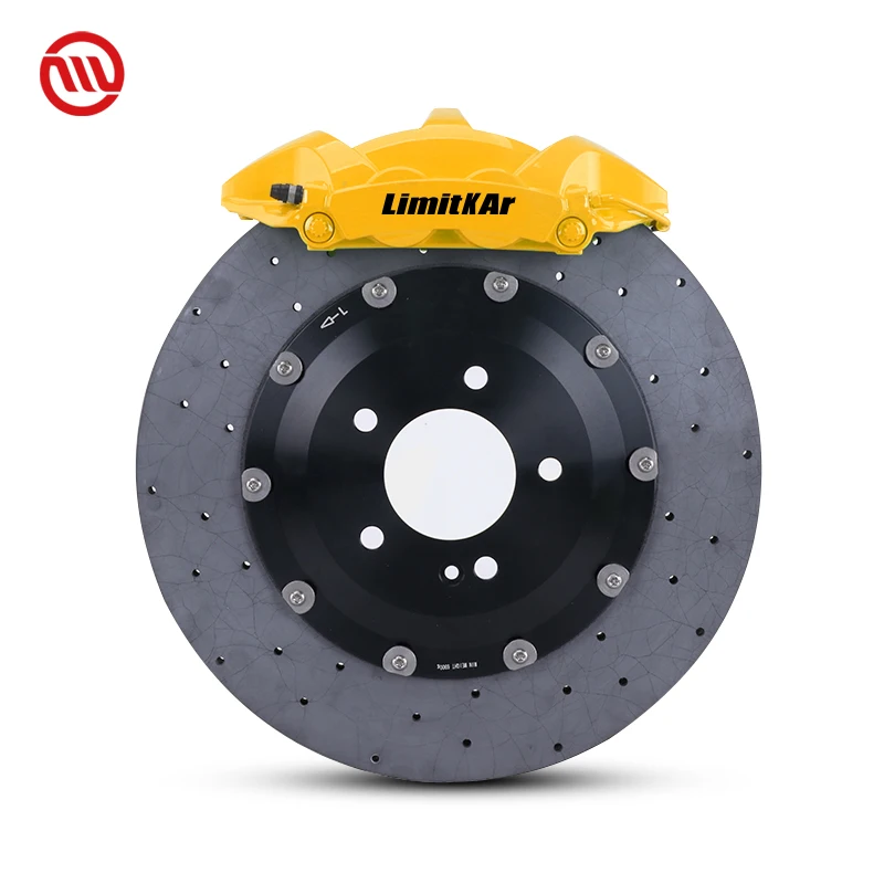 Custom OEM Carbon Fiber Ceramic Brake Disc Rear 4 Pot Electro-Mechanical Brake Calipers Kit for Audi A4 A6 A7 B8 C7 8P C6 B9 B7