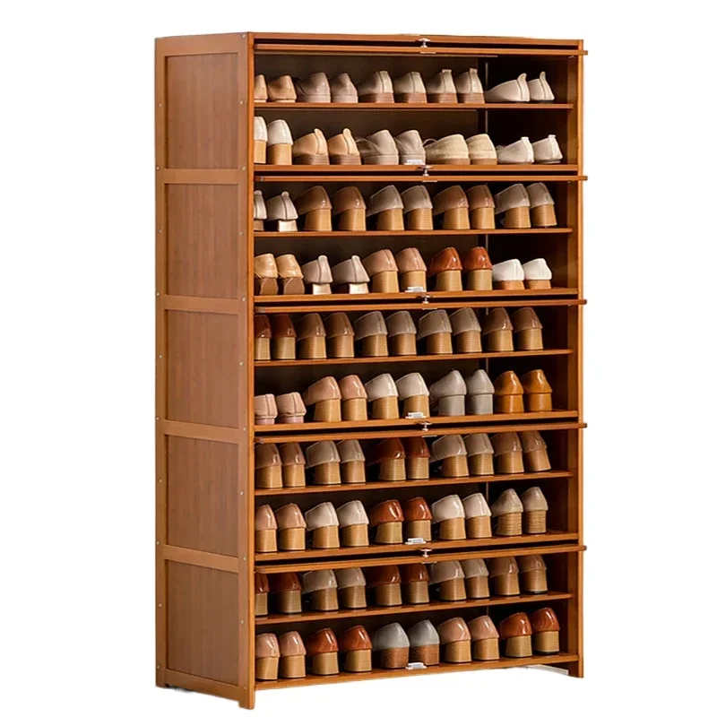 10-Tier Bamboo Shoe Rack Cabinet Wood Shelf St for Shoes Books  Organizer Bamboo Shoe Storage Rack for Entryway