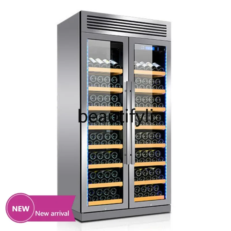 

x Constant Temperature Wine Cabinet Double Door Tempered Glass Wine Cabinet for Restaurant Display Refrigerated Wine Cabinetx