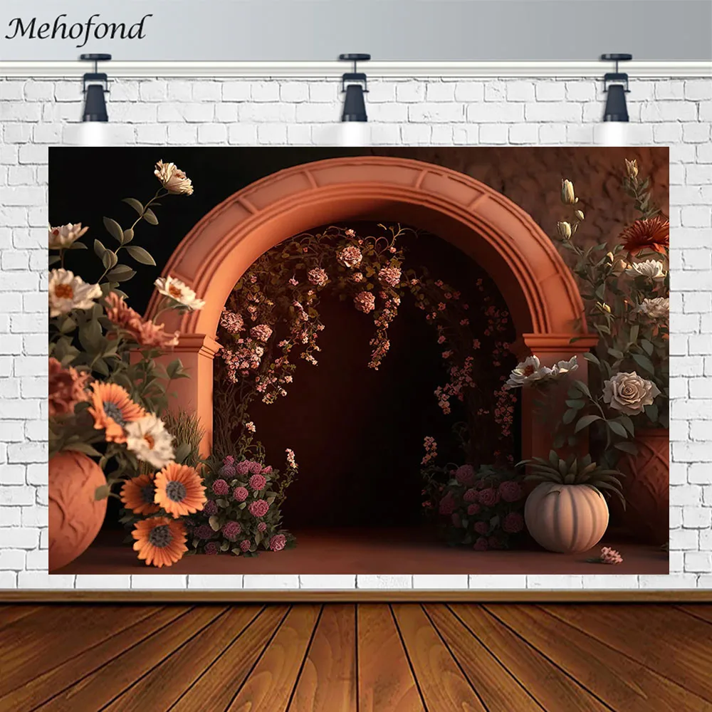 

Mehofond Floral Arch Background Spring Boho Style Children Pregnancy Family Portrait Photography Backdrop Photo Studio Photocall