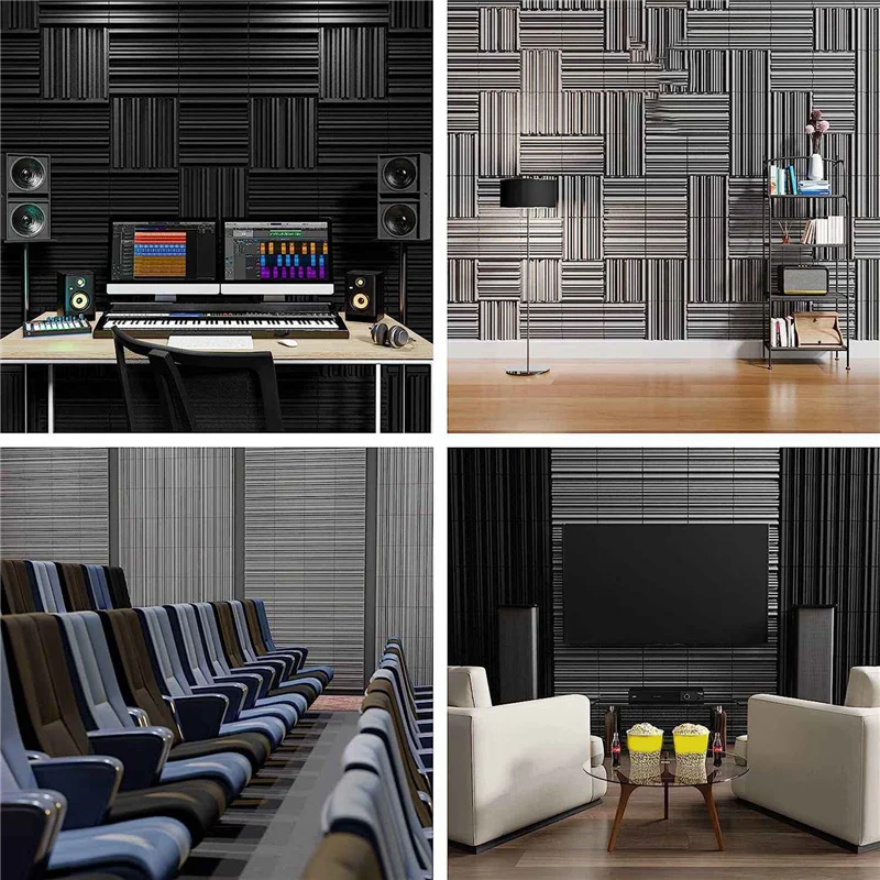 Новые 6 шт. самоклеящиеся панели из акустической пены, звукопоглощающая пена 12 х 12 х 2 дюйма, звукоизоляционная пена для студии звукозаписи, серая