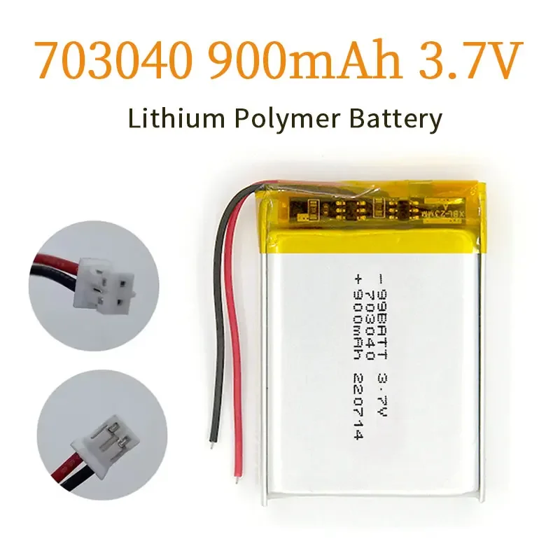 1-10pcs 703040 Polymer Lithium Battery 3.7V 900mAh Lipo Rechargeable Li-ion Batteries for GPS LED Lights Toys Audio Equipment