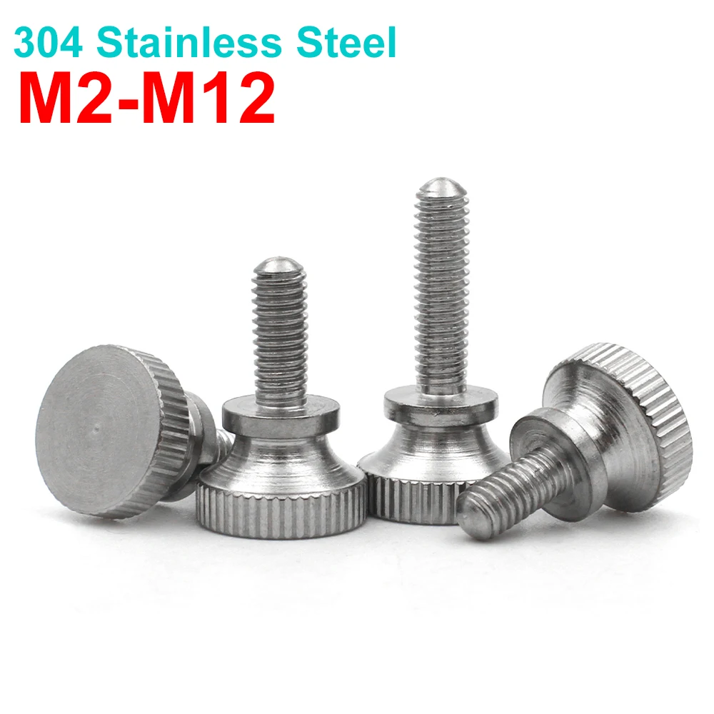 

1-10pcs M2 M2.5 M3 M4 M5 M6 M8 M10 M12 GB834 304 Stainless Steel Knurl High Step Head Hand Tighten Thumb Screw Bolt Curtain Wall