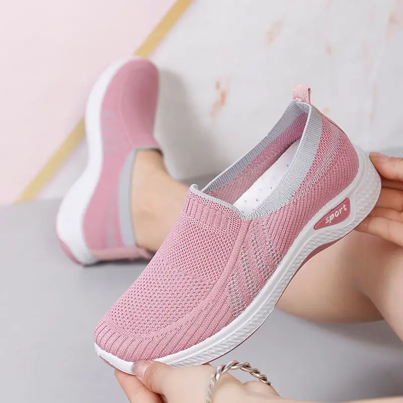 Women's Summer Flat Canvas Casual Shoes Cloth Woven For Breathable Sneakers Light Slip on Loafers Shoes Women Zapatillas Mujer