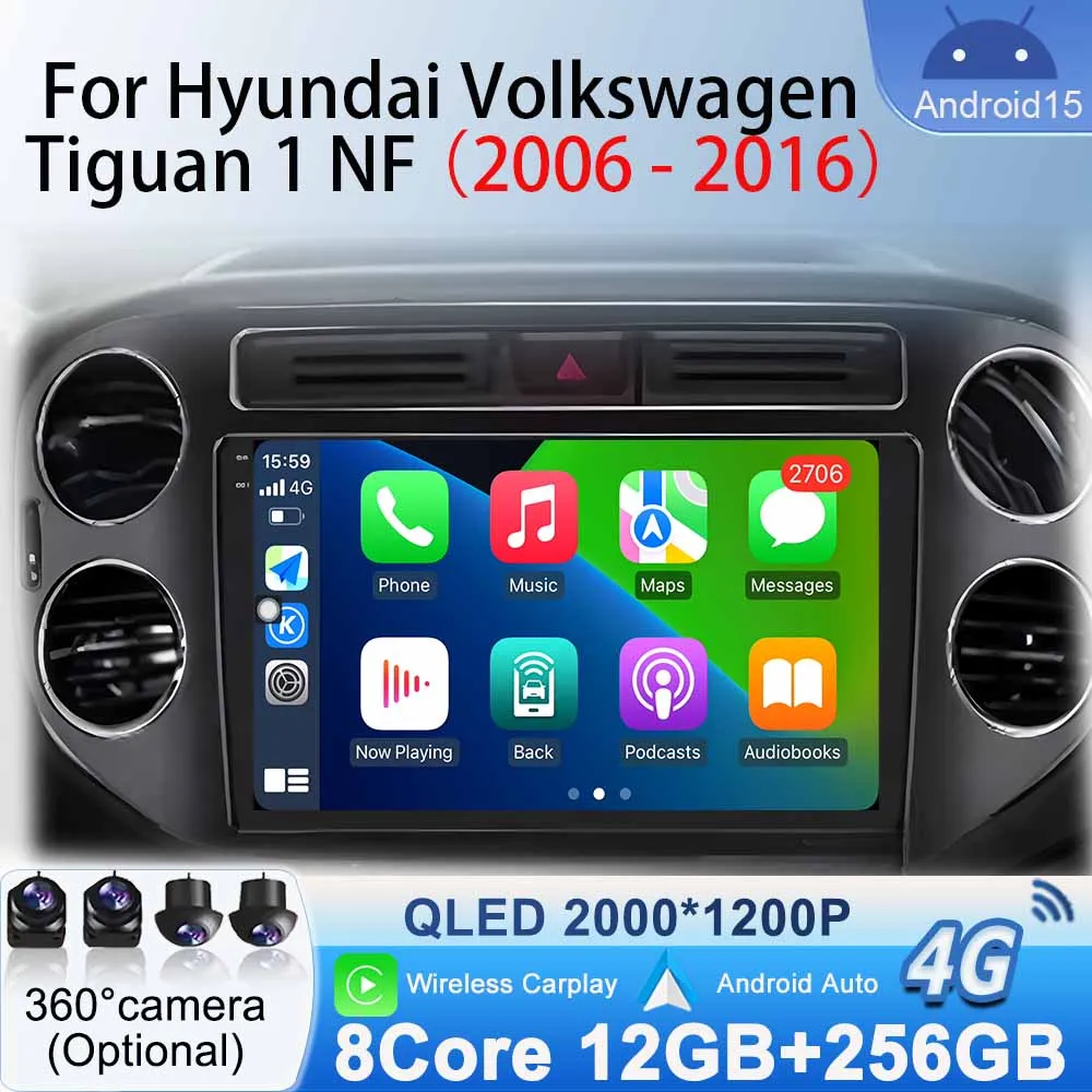 

Stereo WIFI GPS Navigation for Hyundai Volkswagen Tiguan 1 NF 2006 - 2016 Carplay Android Auto Multimedia Video Player Car Radio