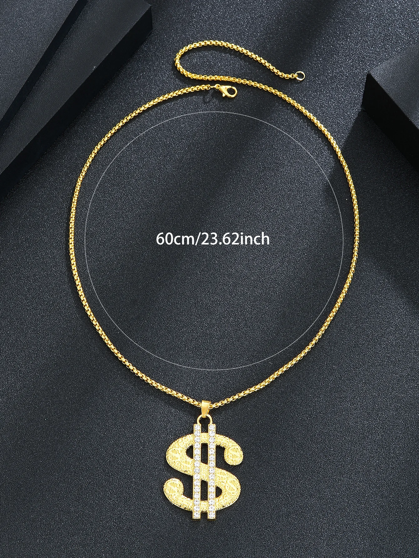 1 exaggerated Euro-American fashion dollar sign pendant necklace, Hip Hop dollar sign pendant, zinc alloy sweater chain, birthda