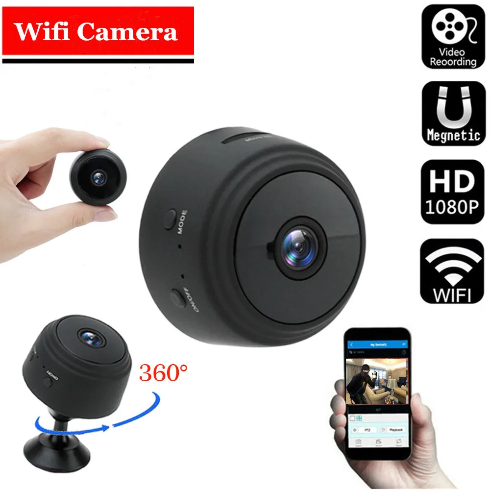 1080P Wireless Indoor Camera Multifunctional 2.4G Surveillance Camera Night Vision 360 Degree Bracket for Offices Stores Garages