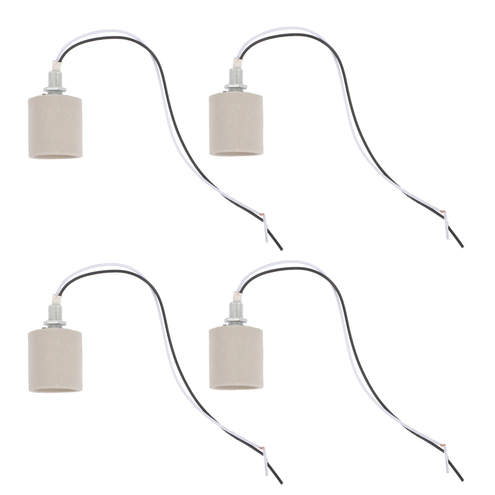 

4Pcs E27 Ceramic Thread Lamp Holder Heat Resistant Light Bulb Base Suitable for DIY Pendant Ceiling Lamps E27 Thread Lamp Holder
