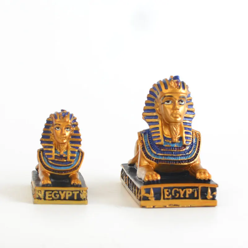 Ancient Egyptian Pharaoh Resin Crafts Lion Head and Body Toy Cleopatra Figurine Archaeological Merchandise Sphinx Doll
