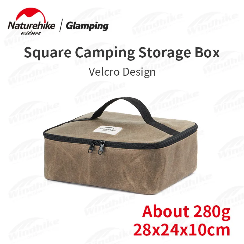 Naturehike Camping Storage Box 5.4L Portable Outdoor Canvas Picnic Tool Bag 280g Tent Sundry 28x24x10cm With Partition Equipment