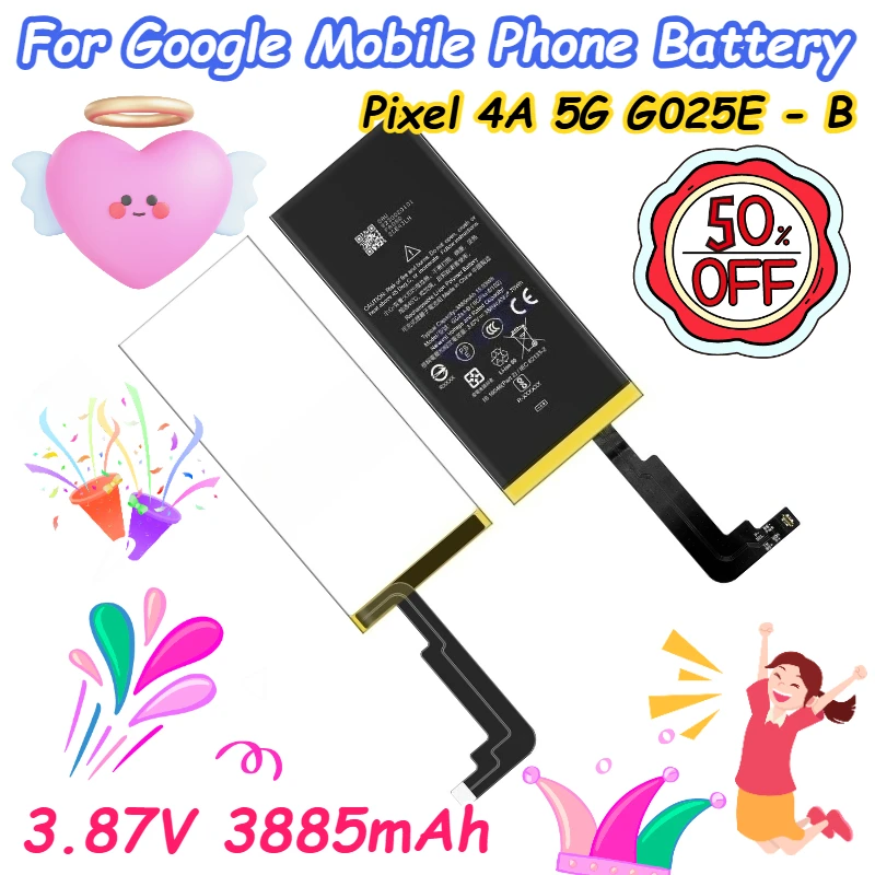 3.87V 3885mAh For Google Pixel 4A 5G Mobile Phone Battery G025E - B