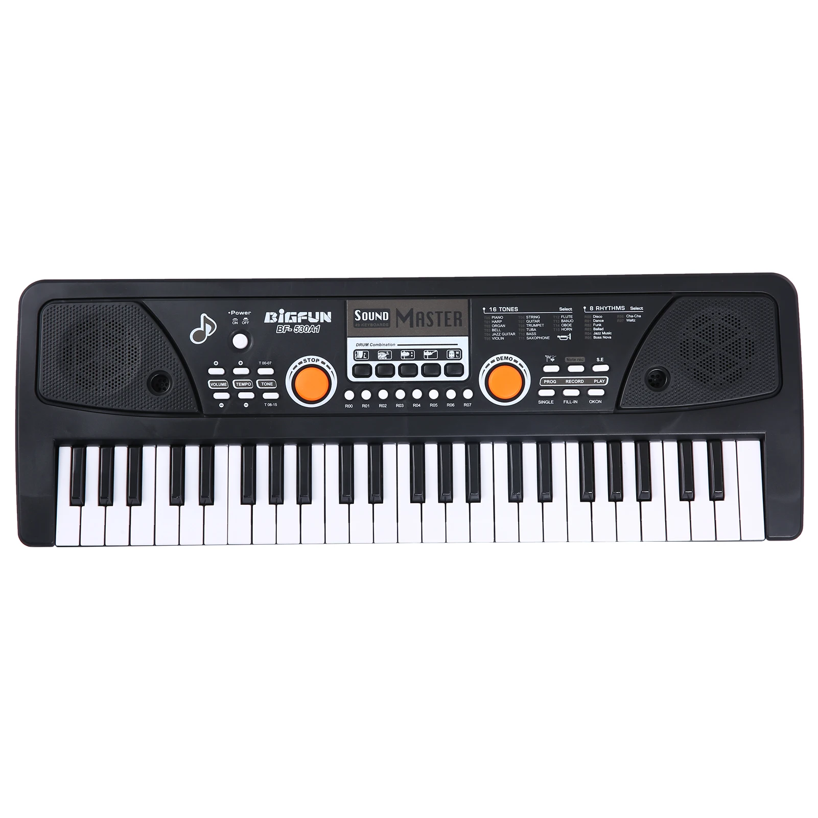 BIGFUN 37 Keys/49 Keys USB Electronic Organ Keyboard Piano Digital Music Electronic Keyboard with Microphone Black