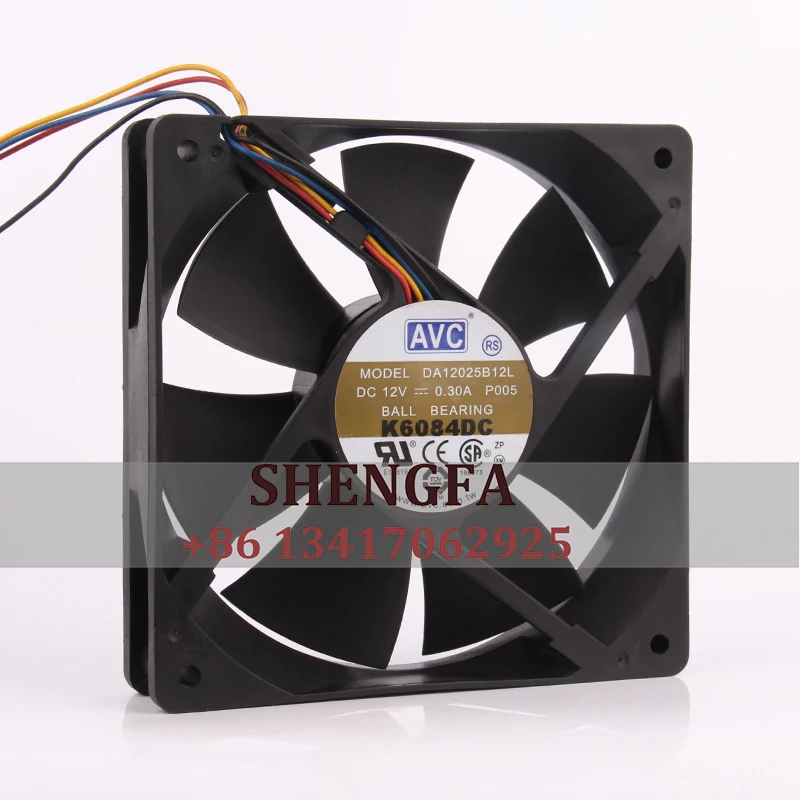 AVC 24V 48V DC12V 0.3A EC AC 120x120x25MM 12cm12025 Ultra-quiet four-line axial flow centrifugal exhaust DA12025B12L cooling fan