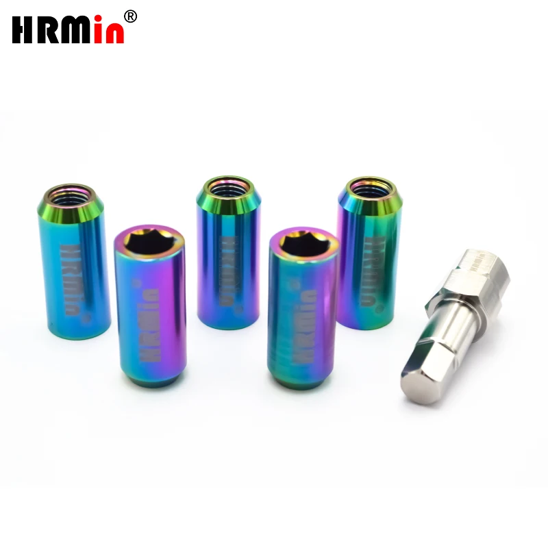 HRMin titanium lug nut M14*1.5*35/45mm10.9 grade Gr.5 titanium cone seat hexagon socket wheel nut for Tesla VW AUDI racing car