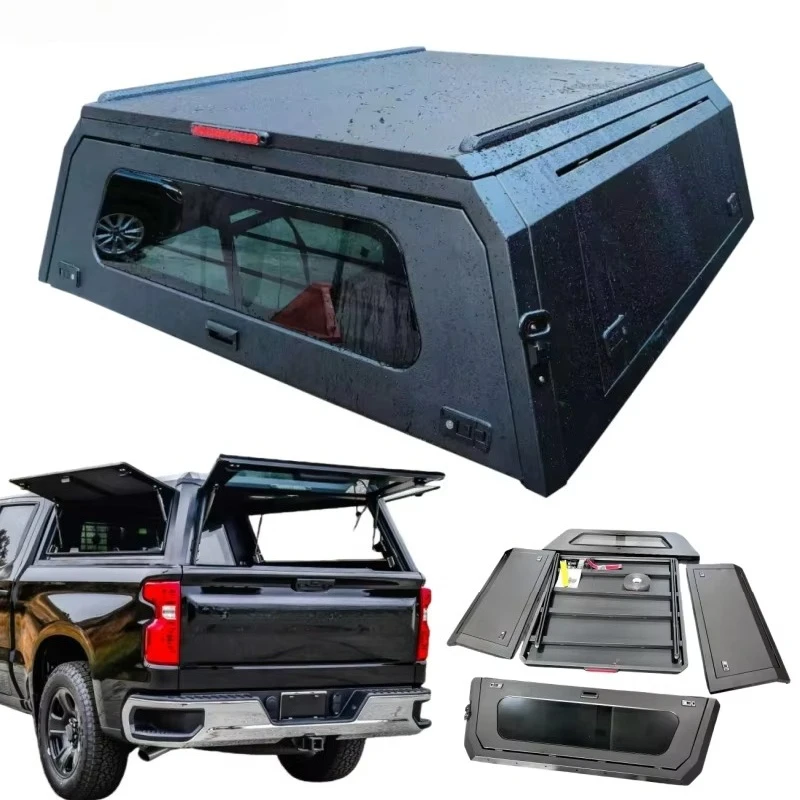 5.8ft Bed Cap 8 Foot Camper Shells Truck Topper Aluminum Hard Top Canopy for 2020 2021 2022 Chevy Silverado 1500 3500