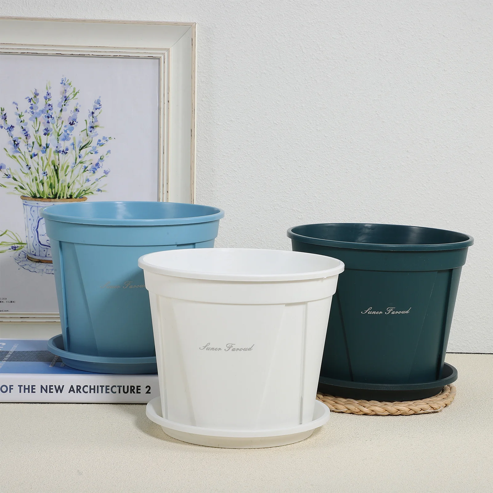 

3 set Control Root Planting Pots With Drainage Holes Thickened Saucer For Indoor Outdoor Garden Nursery Greenhouse Flower