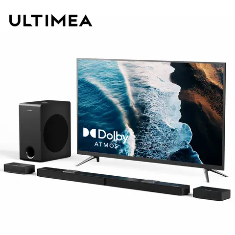 ULTIMEA 5.1.2 Soundbar Dolby Atmos do Smart TV, system kina domowego o mocy 520W z bezprzewodowym subwooferem 8-calowym, funkcja 4K HDR Passthrough