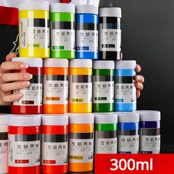 300ml Acrylic Paint Large Bottle Waterproof Fabric Fluid Painting Glitter White Wall Paint Sunburn Protection Art Supplies