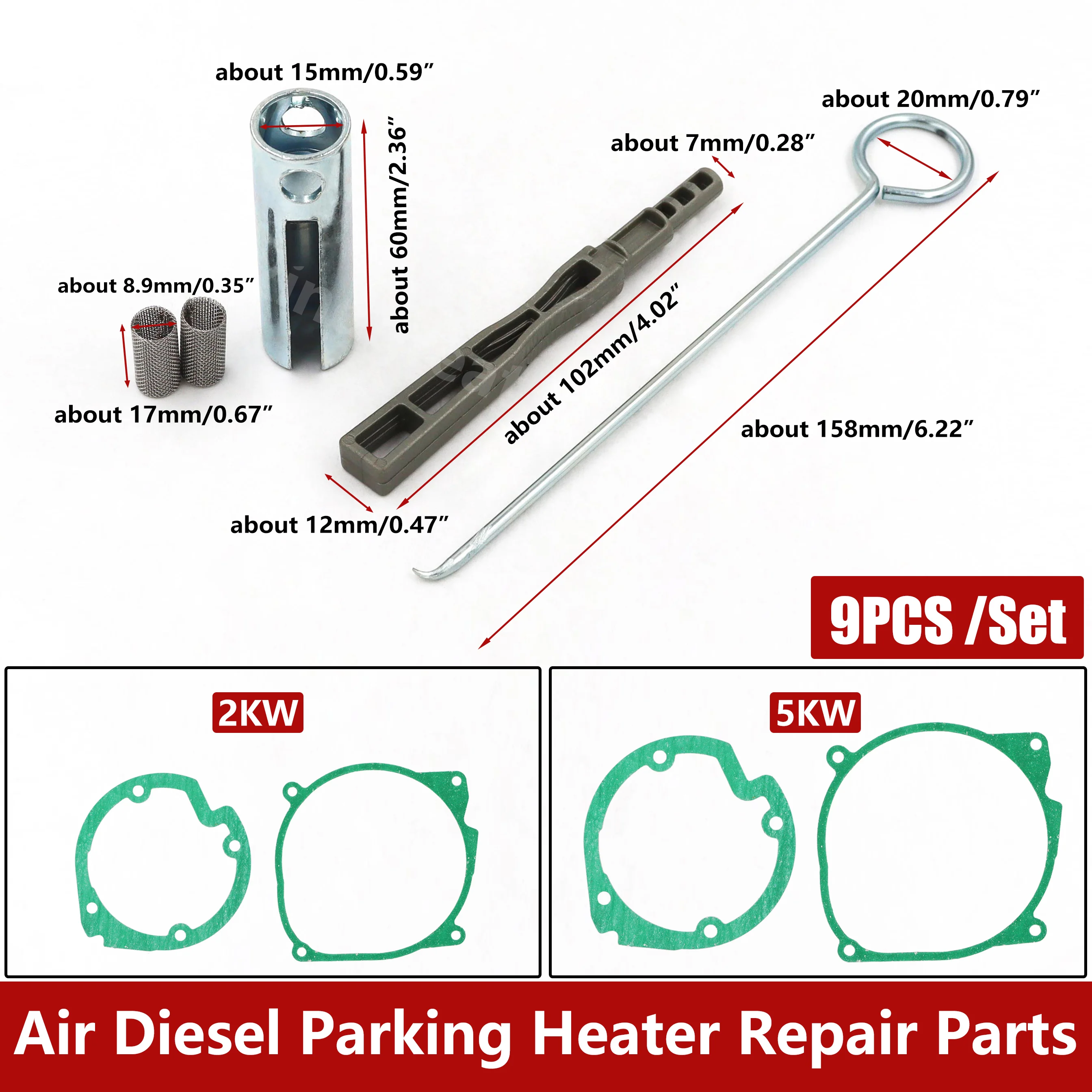 ディーゼルパーキングヒーター修理キット,12V, 24V, 2kW, 5kW,車,トラック,ボート,取り外し,メンテナンスキット