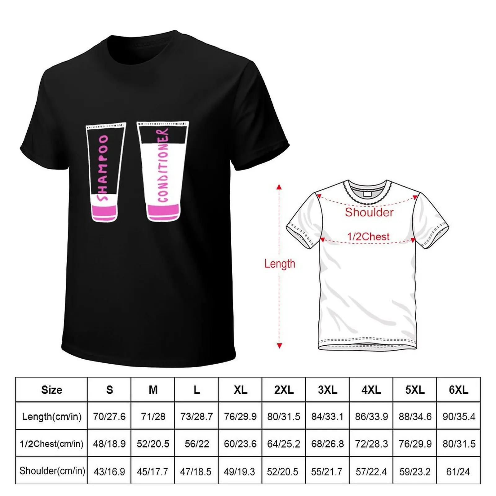 Hair Shampoo and Conditioner T-Shirt Basic Daily Outfit Short Sleeve Tee