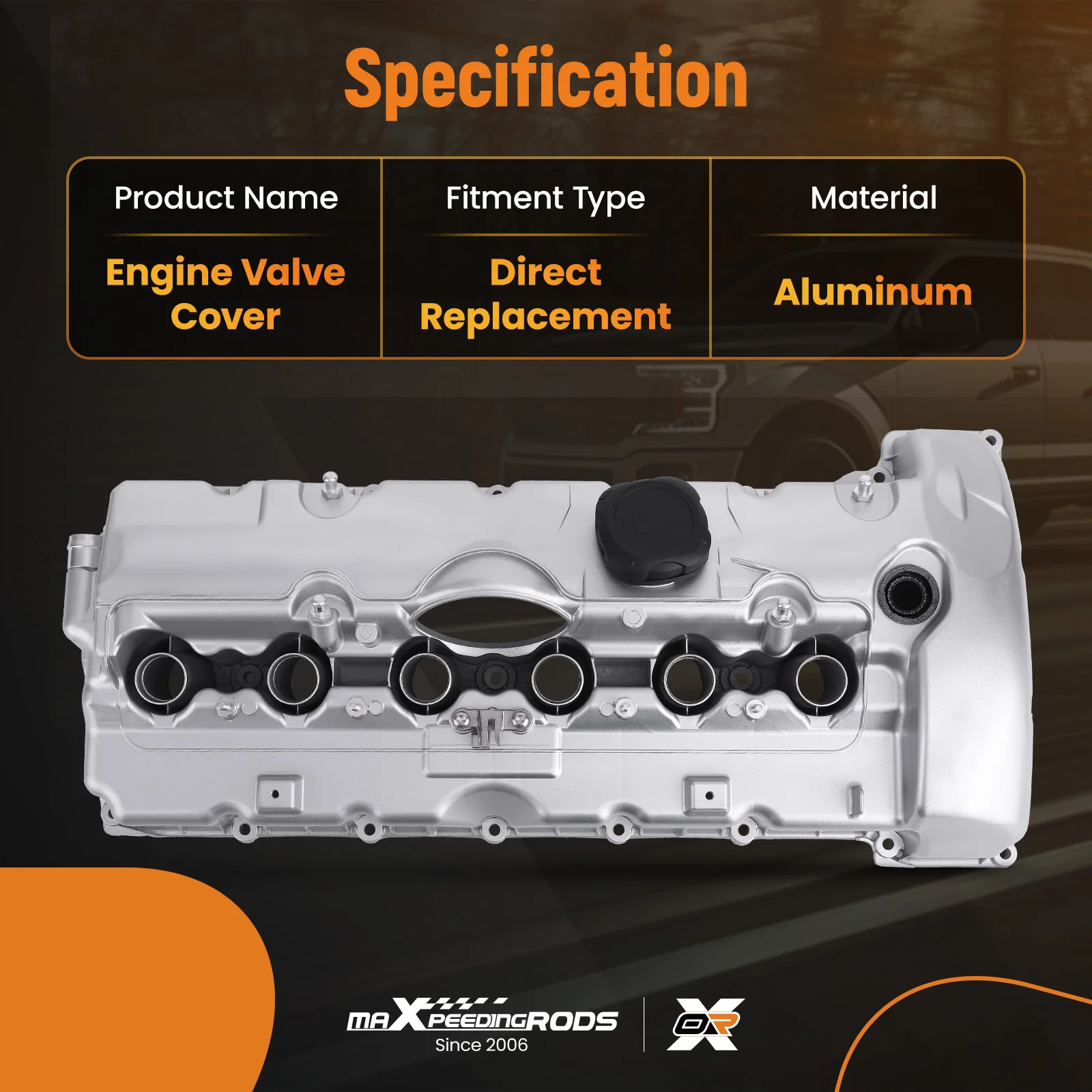 Aluminum Valve Cover for BMW N52 325i 325xi 330i 330xi 525i 525xi 530i Z4 3.0L 11127548274  11127531713 Valve Chamber Cover