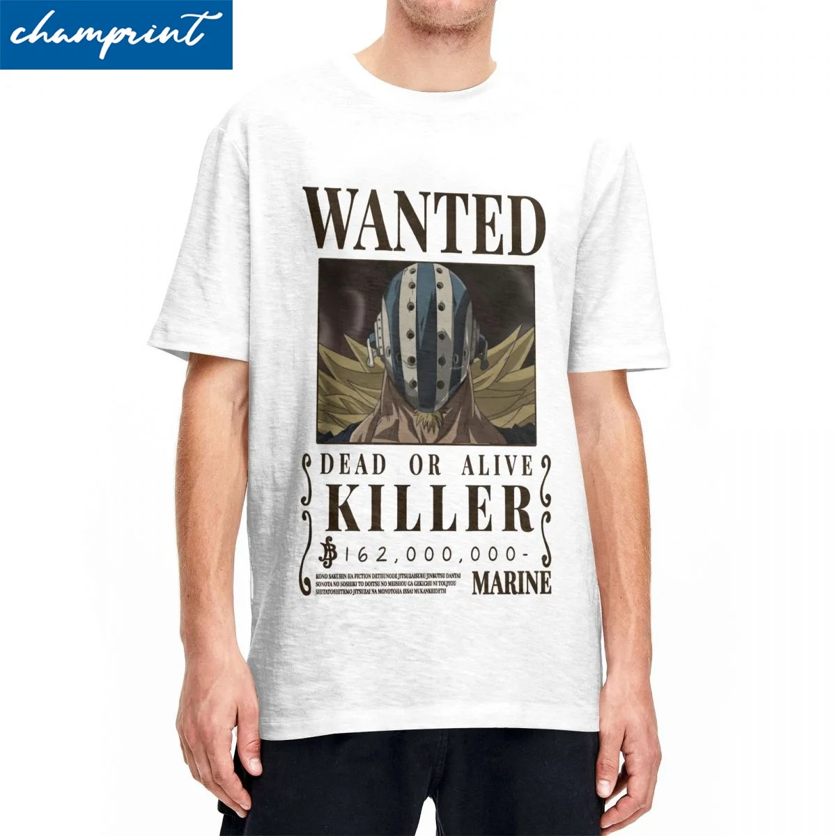 

Funny Killer Hitokiri Kamazo SMILE Bounty Poster Tshirt Men O-neck Short Sleeve Tops Shirts One Piece Cotton Top Tee
