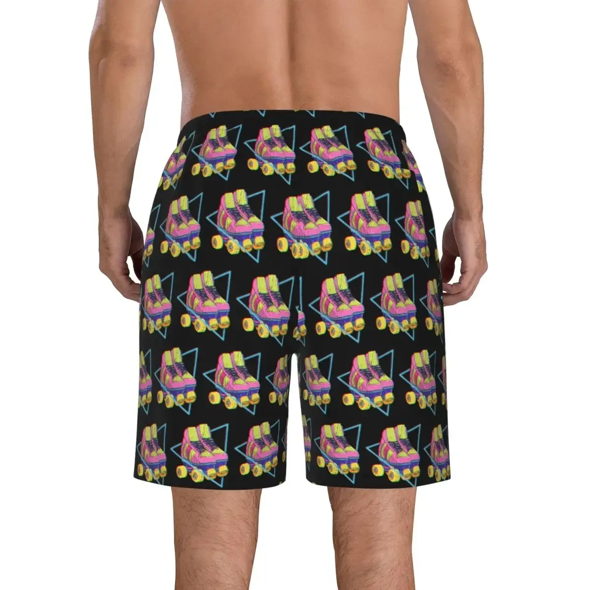 Retro Roller Skates Colorful Trunks Beach Board Shorts Casual Quick Dry Swimming Summer Men Pants