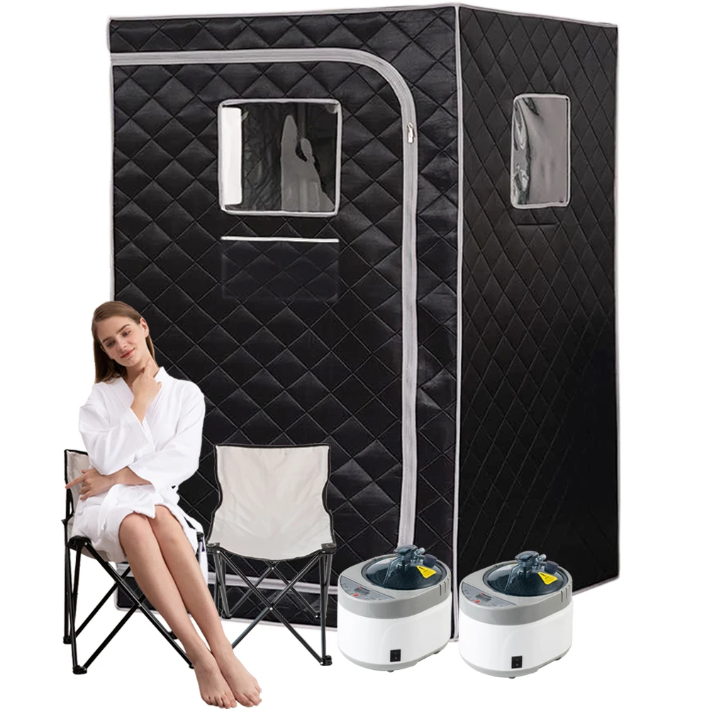 

Portable Steam Sauna Two Person Whole Body Large Space Home Spa 2 Set of 4L Steamer & Chair Included