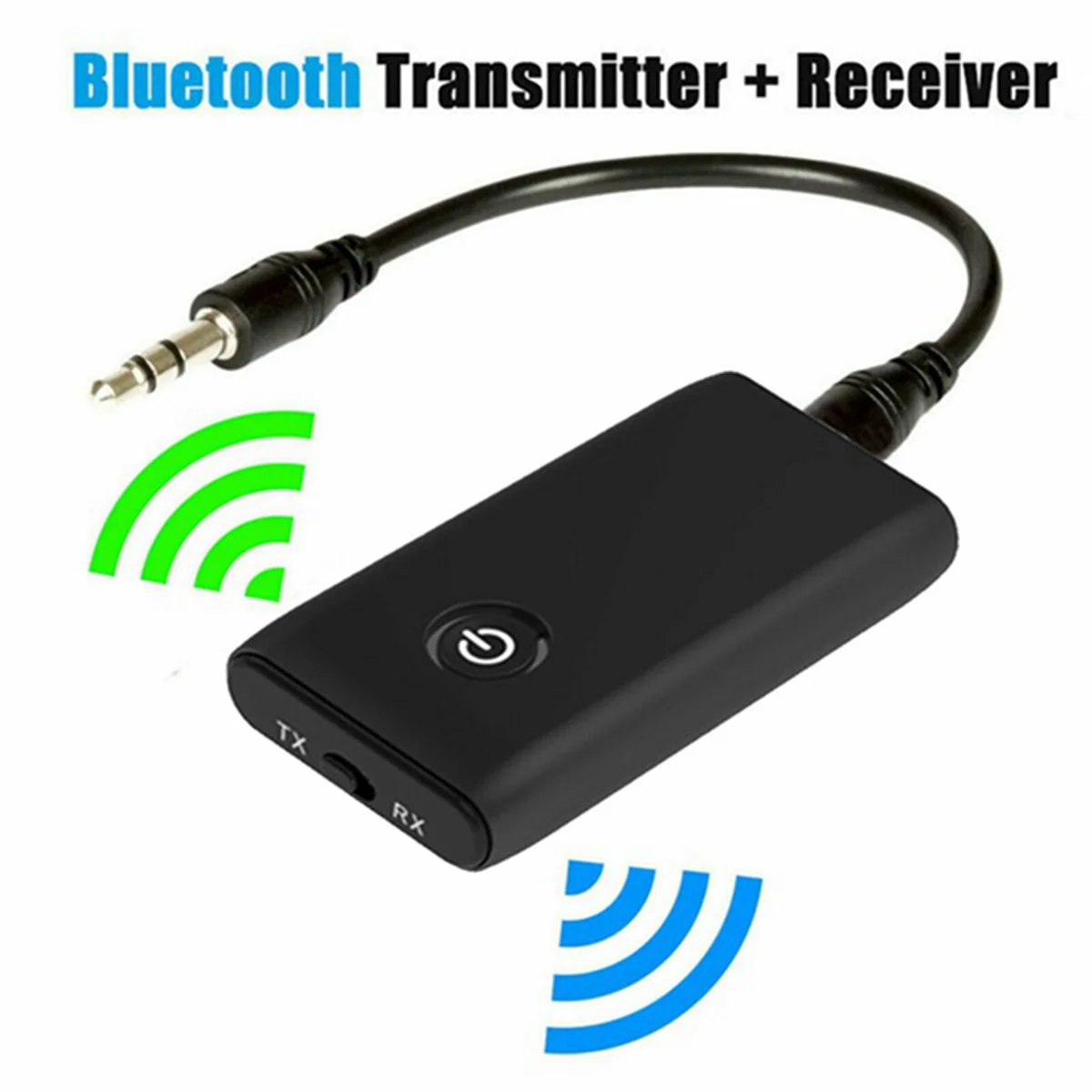 Bluetooth 5.3 Adapter for Airplane to 2 Wireless Headphones, 3.5mm Jack In-Flight Bluetooth Transmitter Receiver for TV