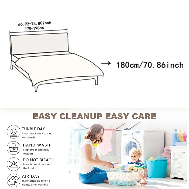 Bedhead protective cover, dirt proof, high elasticity, easy to install, universal bedside cover for all seasons, bedside cover