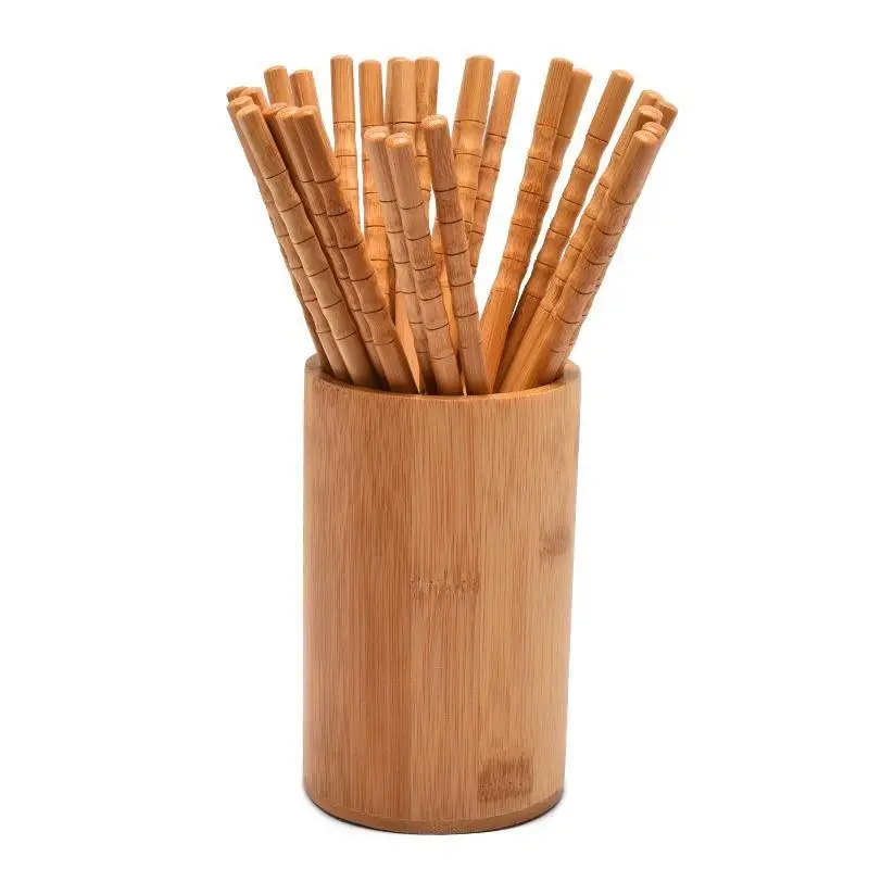 New 1 Pair Natural Bamboo Chopsticks Non Slip Grip Reusable Eco Friendly For Home Cooking Asian Food Daily Use