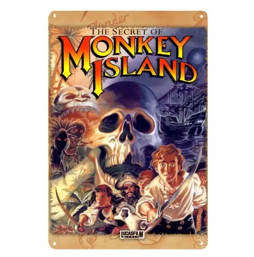 Monkey Island Commodore Amiga Retro Video Game Metal Poster Tin Sign 20*30cm  -aluminum