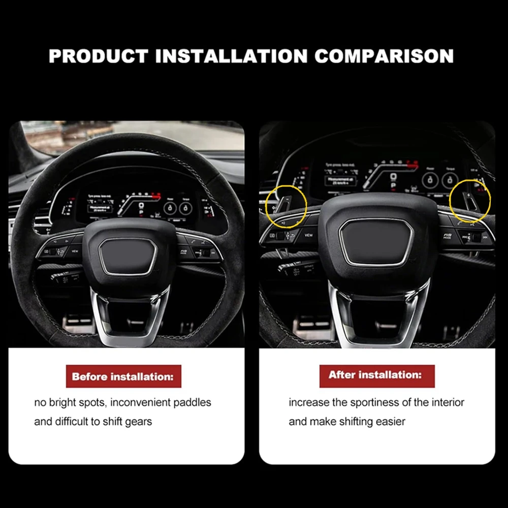 Car Steering Wheel Paddles Extension Paddle Shifter For Audi A1 A3 A5 A6 A7 A8 S3 S5 S6 S8 Q5 Q7 TT TTS R8 RS3