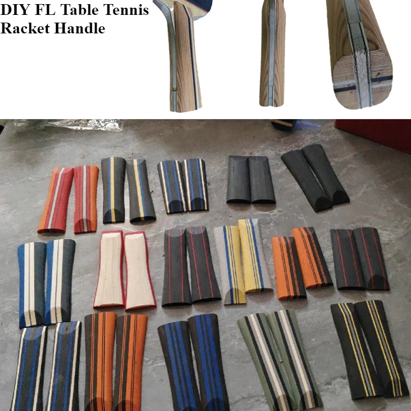 DIY FL Table Tennis Racket Handle Wood Table Tennis Blade Handle Solid Wood PingPong Racket Handle FL Grips Multi-color Optional