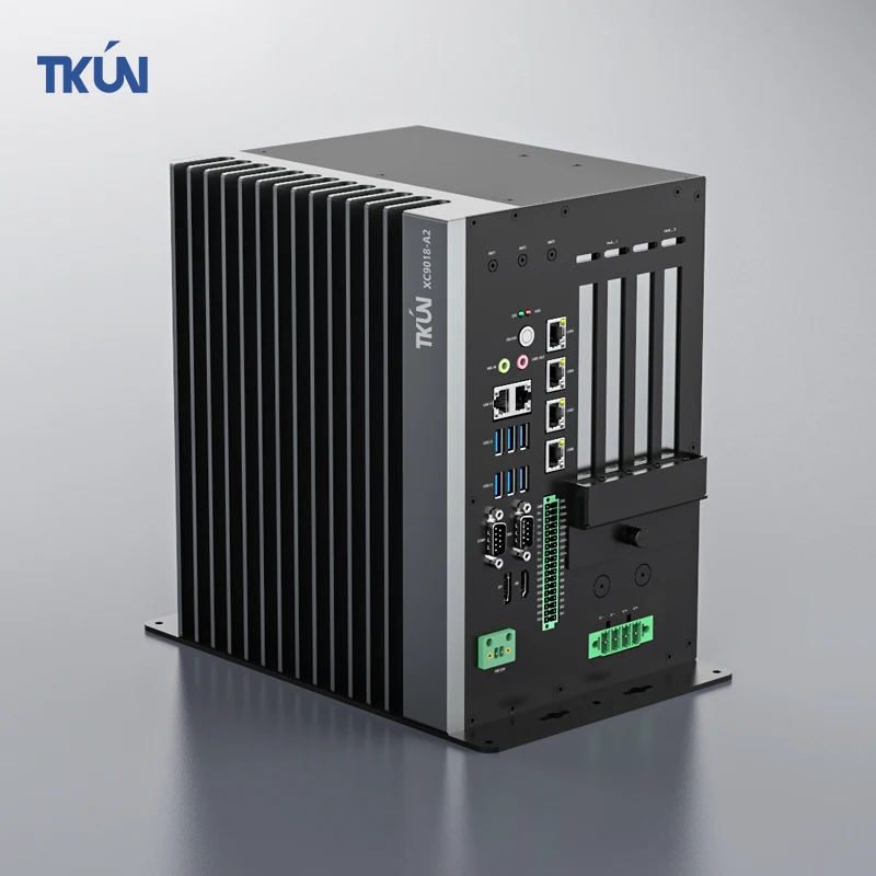 I7/i5/i3 CPU PCIEx16 Slot XC9018-A2 بدون مروحة Win10/11، Linux، نظام UOS 4GB RAM + 128GB كمبيوتر صناعي