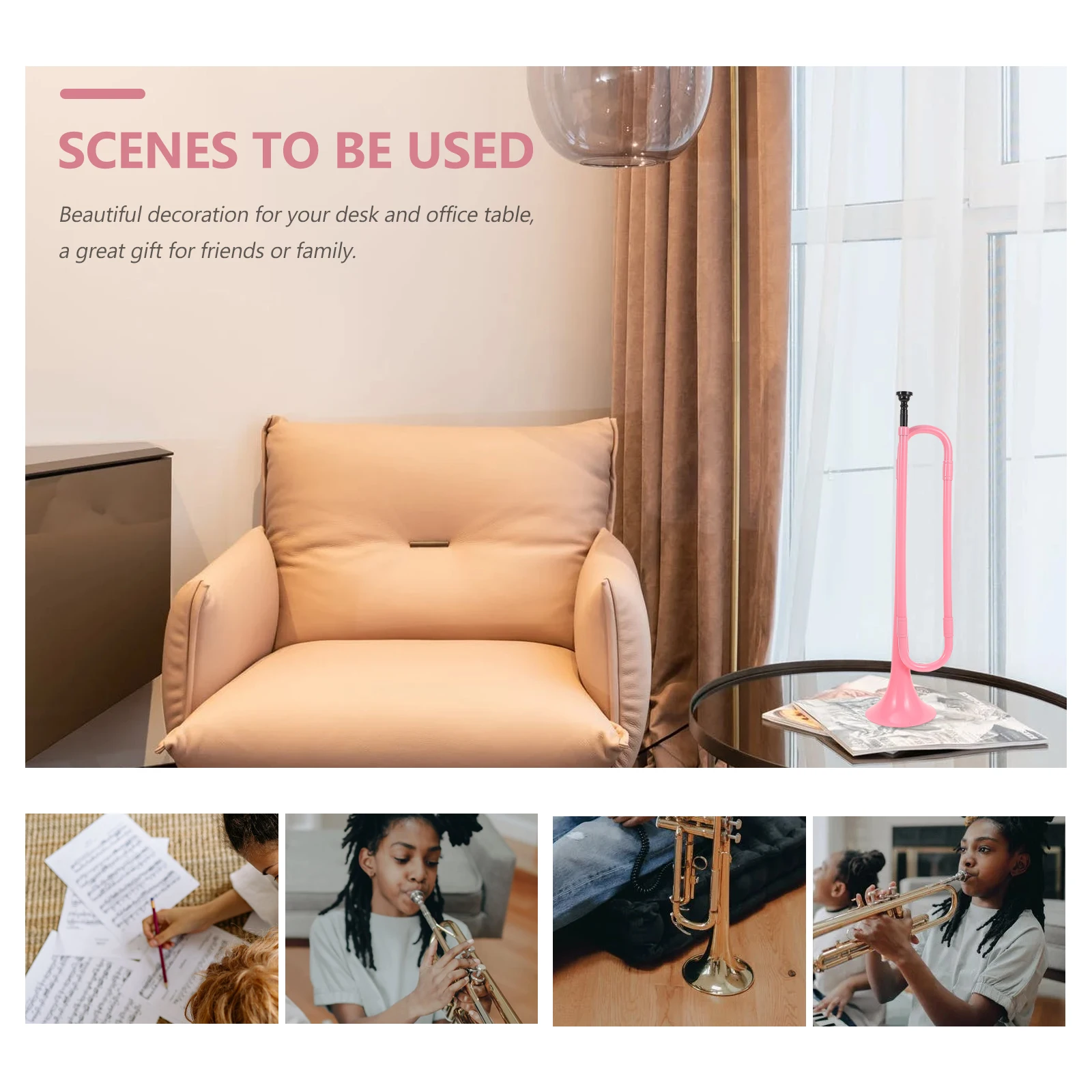 

1Pcs Small Trumpet Musical Instrument Durable ABS Beginner Learning Tool for Students Stage Performance Musical Instruments